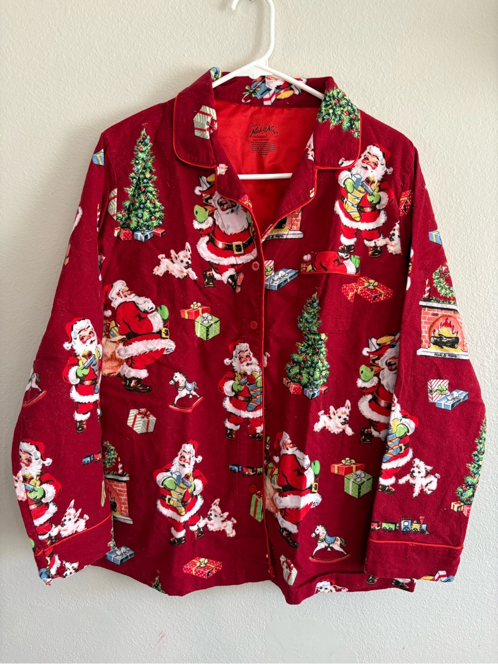 VTG Nick & Nora Vintage Santa Flannel Pajama Set (Women’s L)